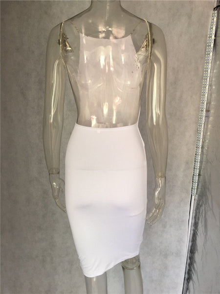 2017 Deep V-Neck White/Black Ladies Sexy Party Dress By Dantello