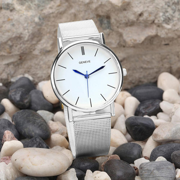 2017 New Famous Brand Silver Casual Geneva Quartz Watch