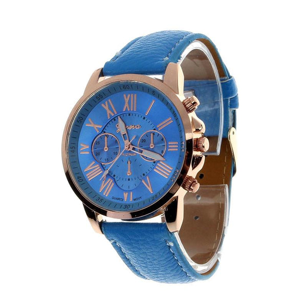 Fabulous Faux Leather Roman Numeral Watch - Relogio Mujer