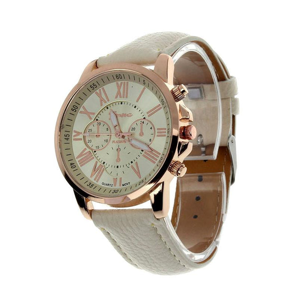 Fabulous Faux Leather Roman Numeral Watch - Relogio Mujer