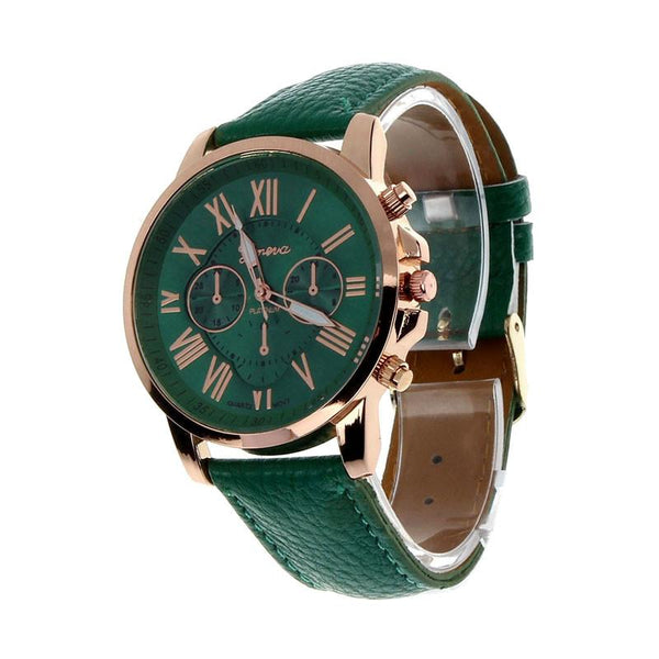Fabulous Faux Leather Roman Numeral Watch - Relogio Mujer