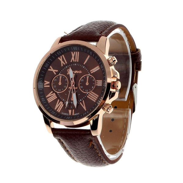 Fabulous Faux Leather Roman Numeral Watch - Relogio Mujer
