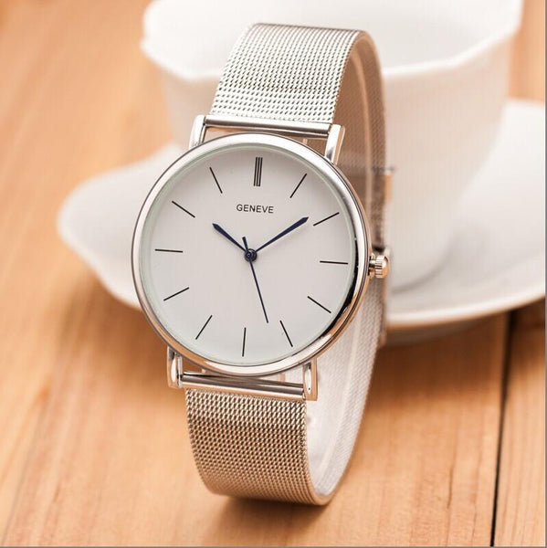Metal Mesh Stainless Steel - Feminino Clock