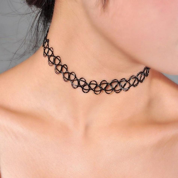 Vintage Stretch Tattoo Choker Necklace - Rushy