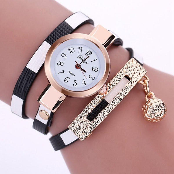 2016 New Casual Women PU Leather Bracelet Watch - Rushy