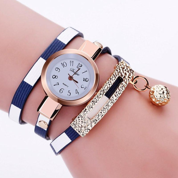2016 New Casual Women PU Leather Bracelet Watch - Rushy