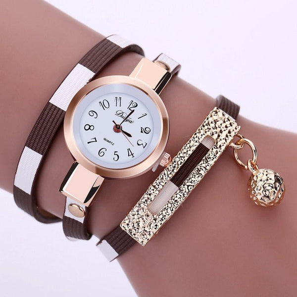 2016 New Casual Women PU Leather Bracelet Watch - Rushy