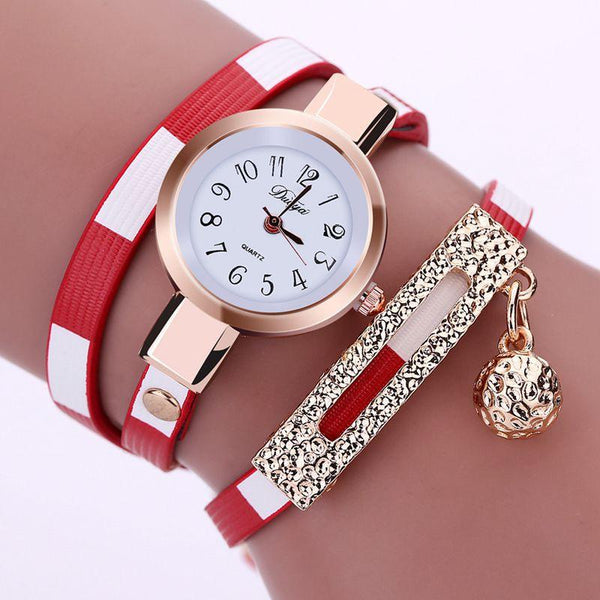 2016 New Casual Women PU Leather Bracelet Watch - Rushy