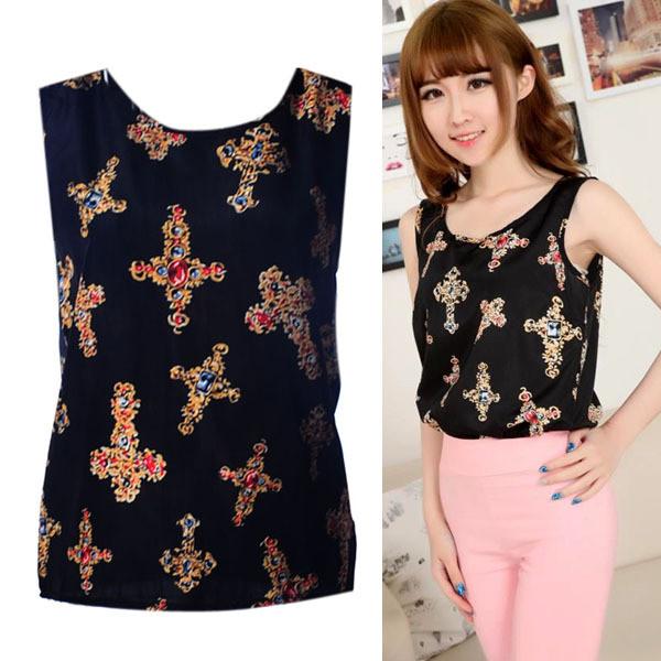 Colors Casual Women All-match Chiffon Vest Tank Tops Blouse