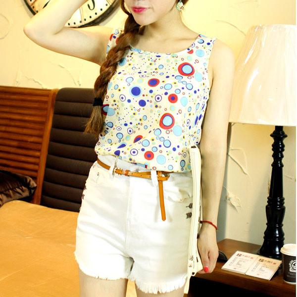 Colors Casual Women All-match Chiffon Vest Tank Tops Blouse