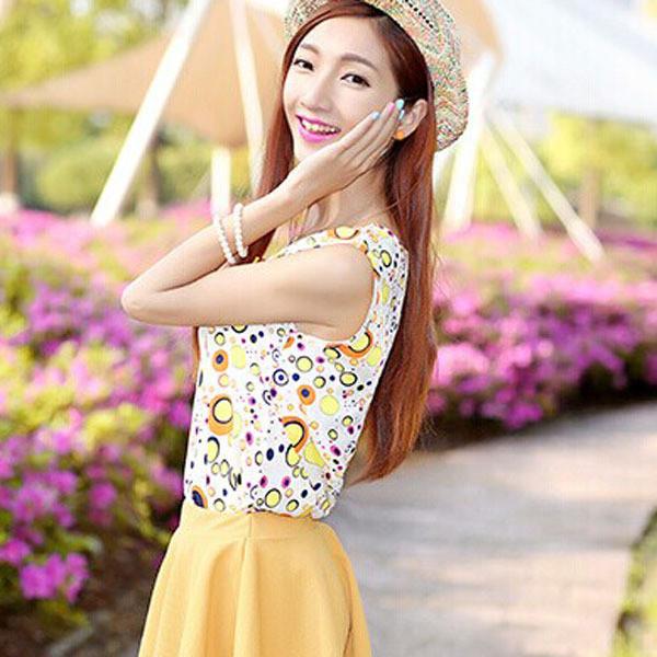 Colors Casual Women All-match Chiffon Vest Tank Tops Blouse