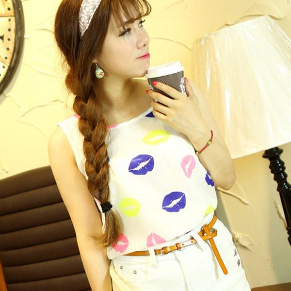 Colors Casual Women All-match Chiffon Vest Tank Tops Blouse