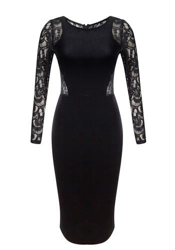 Women Sexy Evening Blue Lace Dress