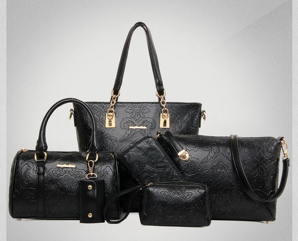 Retro Embossing Handbags 6 Pcs/Set - Rushy