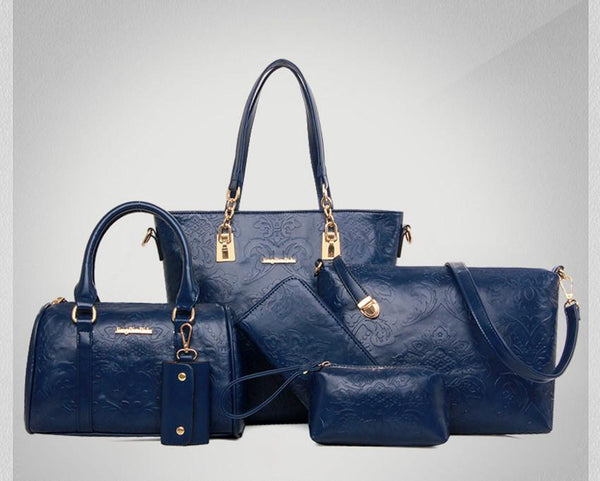Retro Embossing Handbags 6 Pcs/Set - Rushy