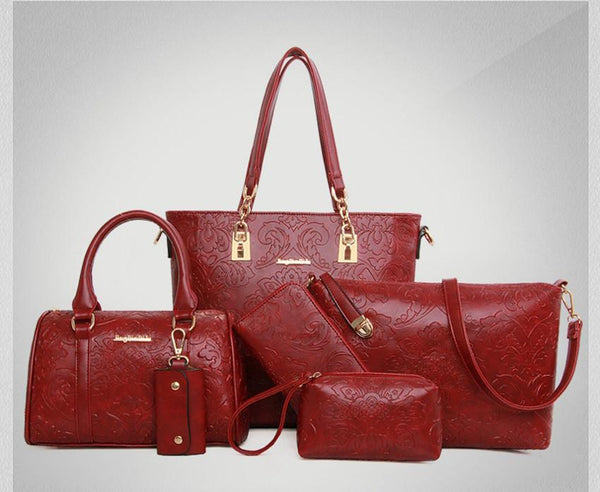 Retro Embossing Handbags 6 Pcs/Set - Rushy