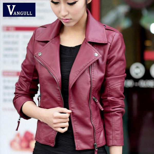 New Spring Autumn 2017 Women Leather Jacket
