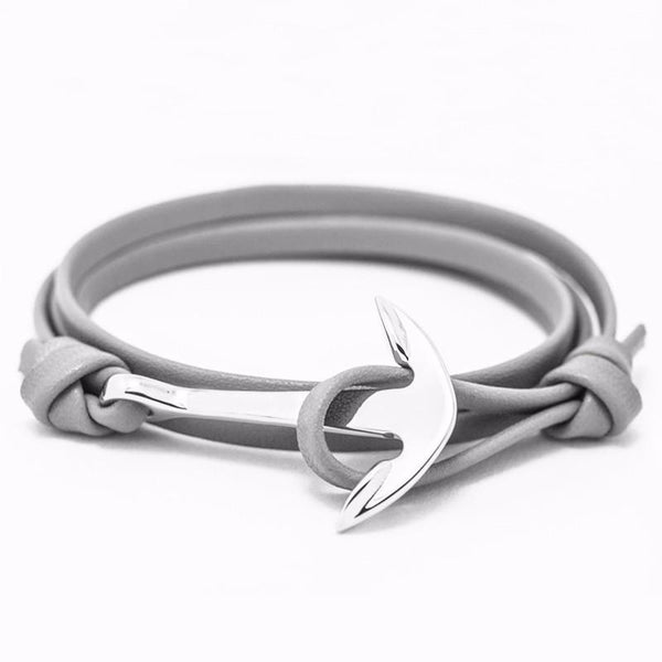 Leather Anchor Bracelets Silver plated - Rushy