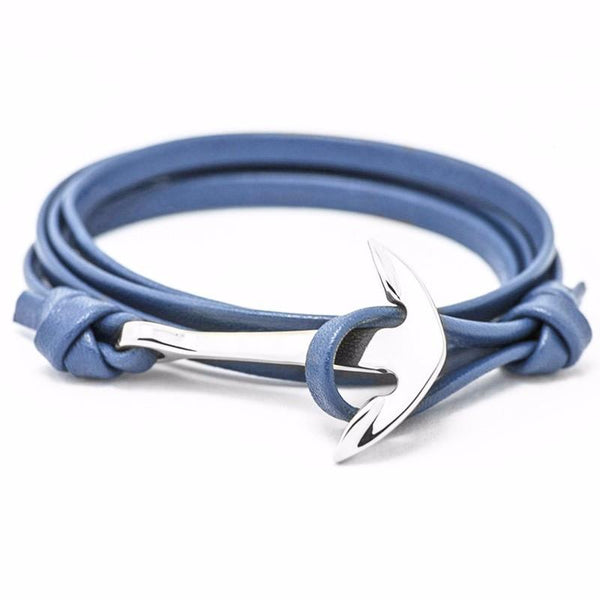 Leather Anchor Bracelets Silver plated - Rushy