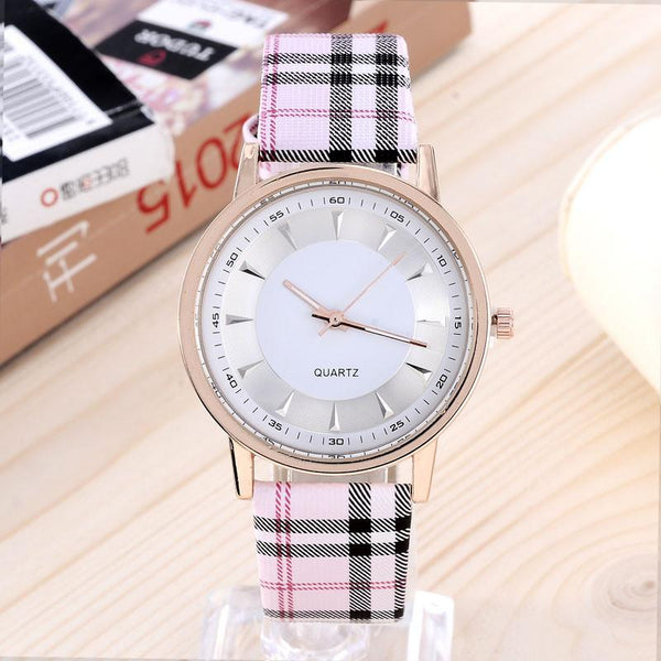 2017 Geneva Watch Plaid Leather