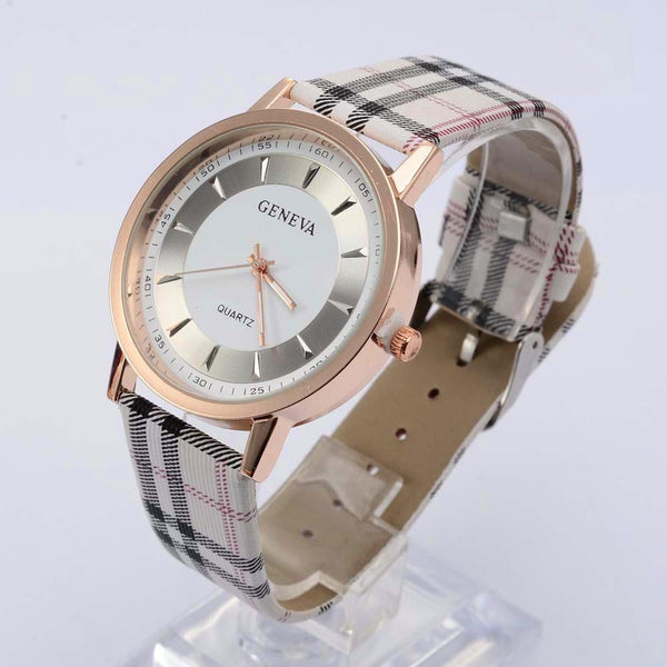 2017 Geneva Watch Plaid Leather
