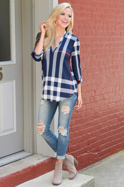 Multi-Color Blouse/Shirt V-neck Three Quarter Sleeve Casual (New Arrival)