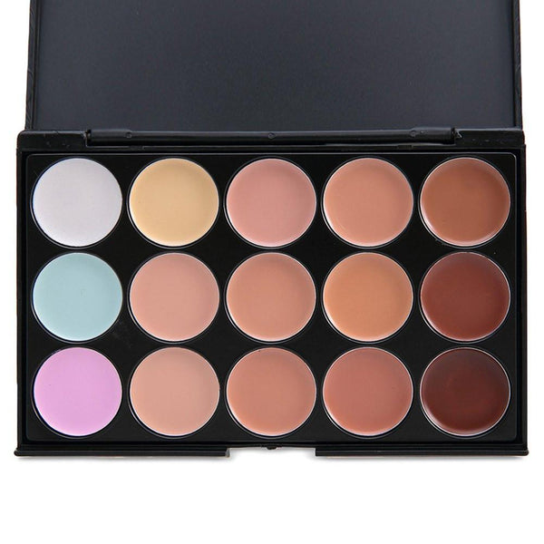 15 Color Pro Concealer Face Primer Cream Contour Palette