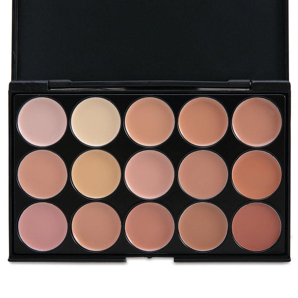 15 Color Pro Concealer Face Primer Cream Contour Palette