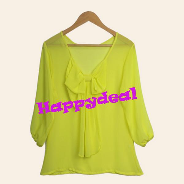2017 Fashion Soild Color Chiffon Women Blouse