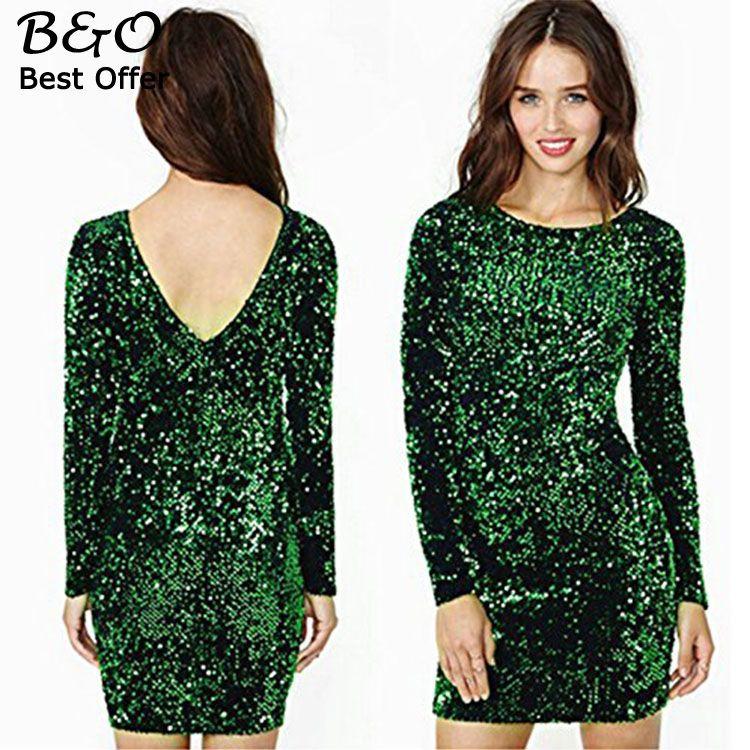 Autumn Winter Sequined Dress Women By Fanala