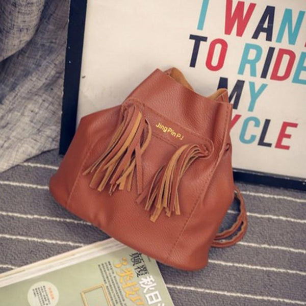 2016 New Ladies fringed bucket shoulder bag - Rushy