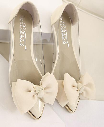 2017 Spring And Autumn Flat Heel Sweet Bow Shoes