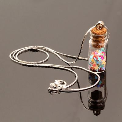 Cute Glass Wishing Bottle Pendant - Rushy