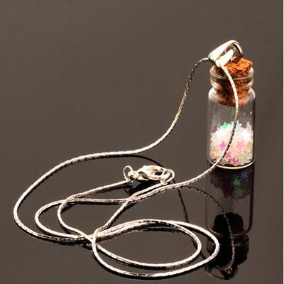 Cute Glass Wishing Bottle Pendant - Rushy