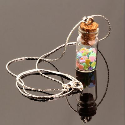 Cute Glass Wishing Bottle Pendant - Rushy