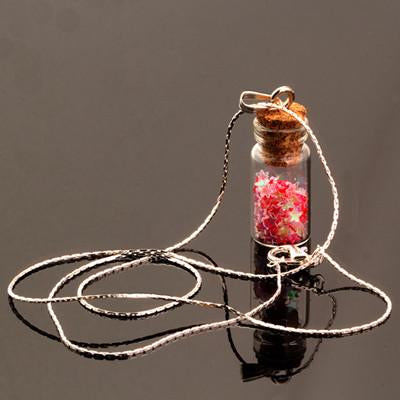 Cute Glass Wishing Bottle Pendant - Rushy