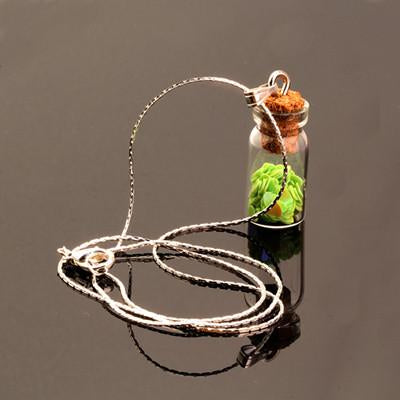 Cute Glass Wishing Bottle Pendant - Rushy