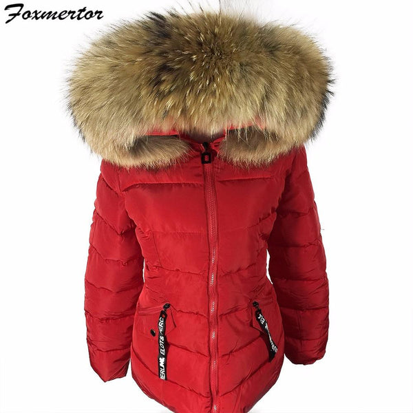New 2017 Winter Jacket Women Real Large Raccoon Fur