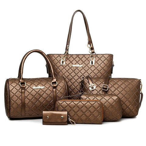 Plaid Women's Casual Shoulder Bags 6 pcs/set - Rushy