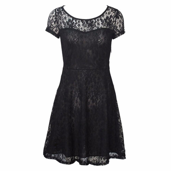 Fashion Women Floral Lace Dress - Rushy