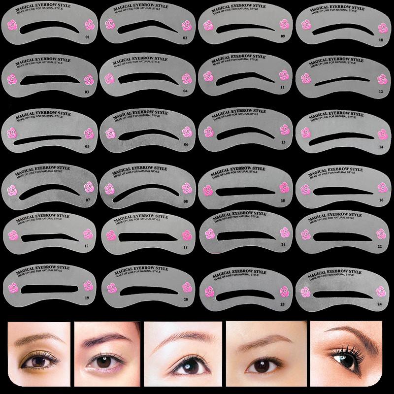 24pcs/lot Eyebrow Stencils