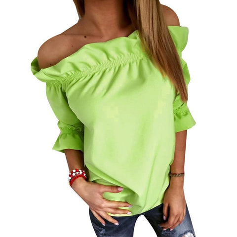 Fashion Women Blouse Puff Sleeve