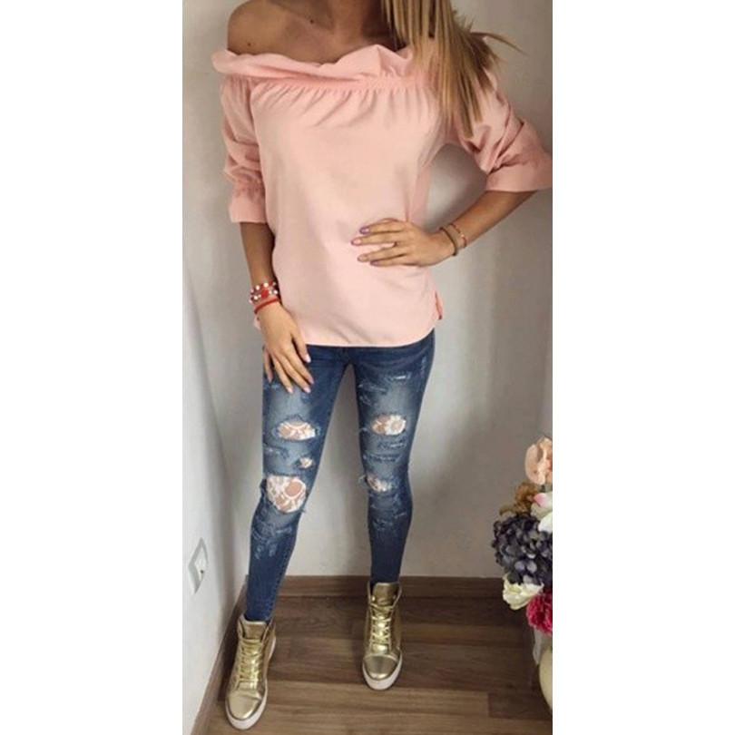 Fashion Women Blouse Puff Sleeve