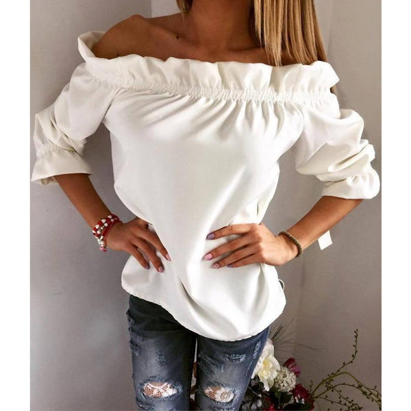 Fashion Women Blouse Puff Sleeve