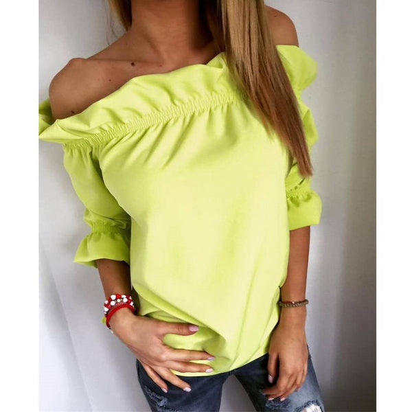 Fashion Women Blouse Puff Sleeve