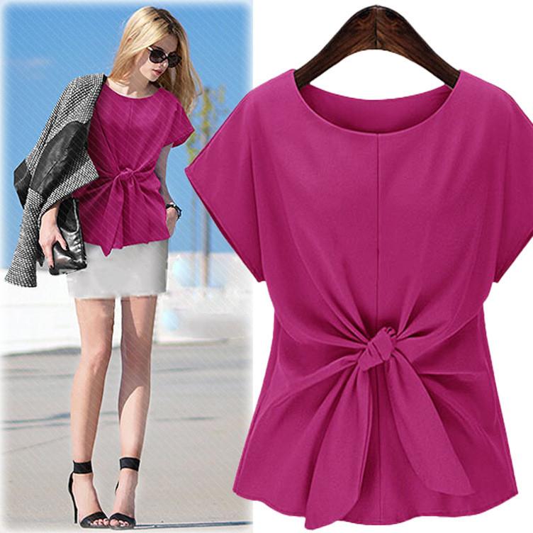 Bow Short Sleeve Women Top