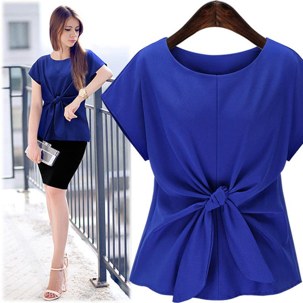 Bow Short Sleeve Women Top