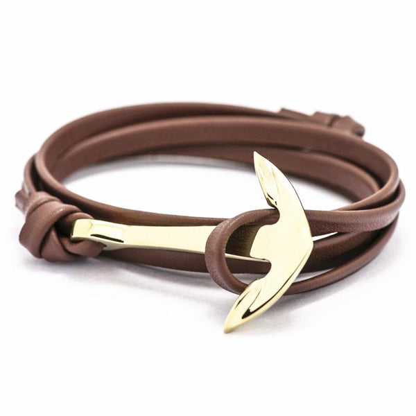 Leather Anchor Bracelets Silver plated - Rushy