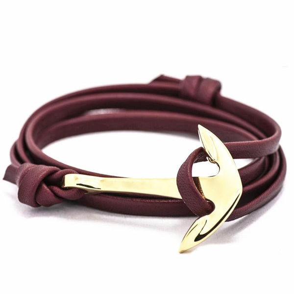 Leather Anchor Bracelets Silver plated - Rushy