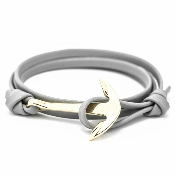 Leather Anchor Bracelets Silver plated - Rushy